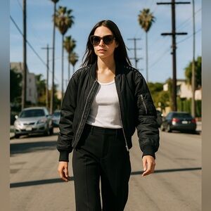 AllSaints Lace-Up Bomber Jacket – Size S